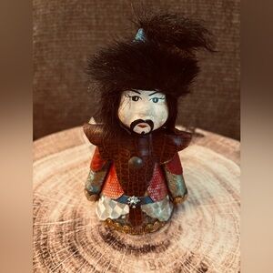VTG Handcrafted Warrior Figurine with Gold and Red Details